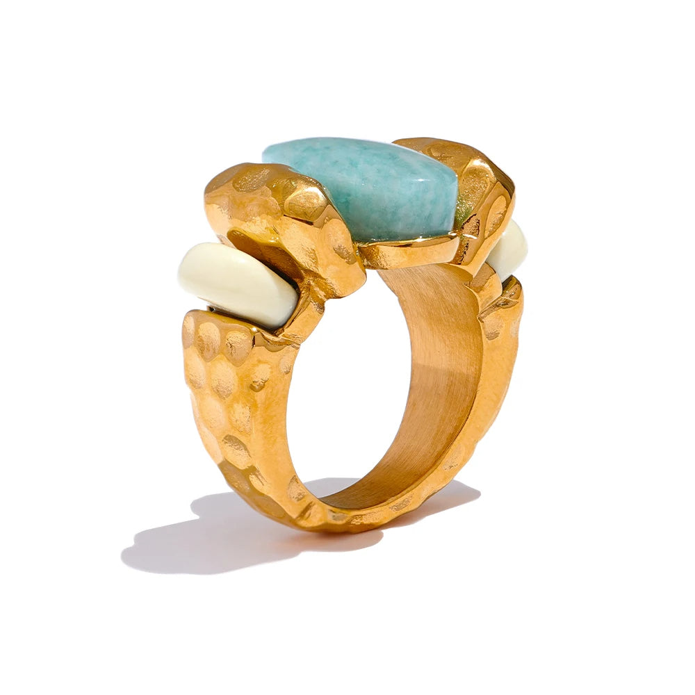 Amazonite "Tianhe" Ring for Communication & Confidence