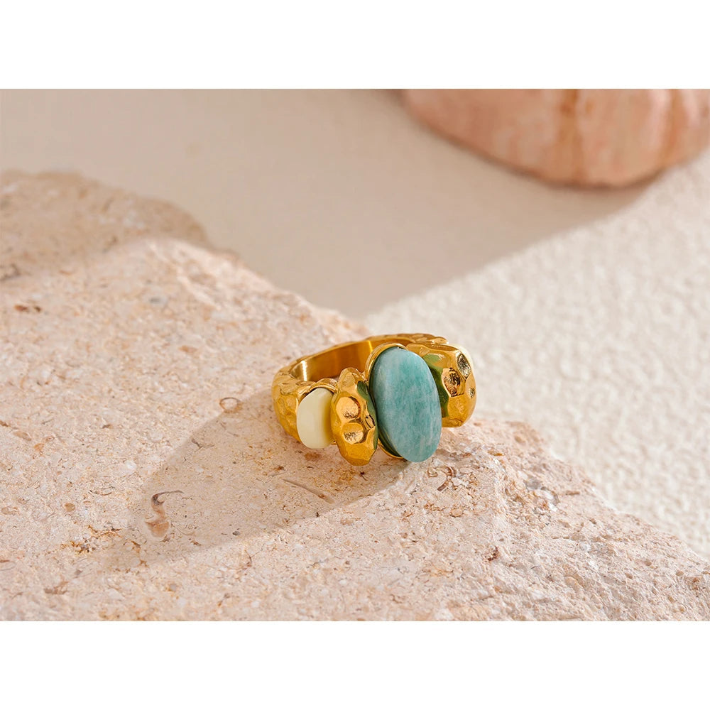 Amazonite "Tianhe" Ring for Communication & Confidence