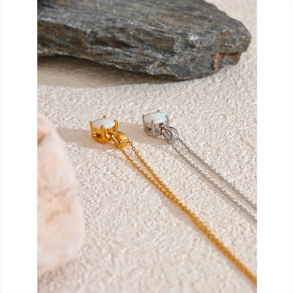 Opal Pendant Necklace for Balance & Creativity