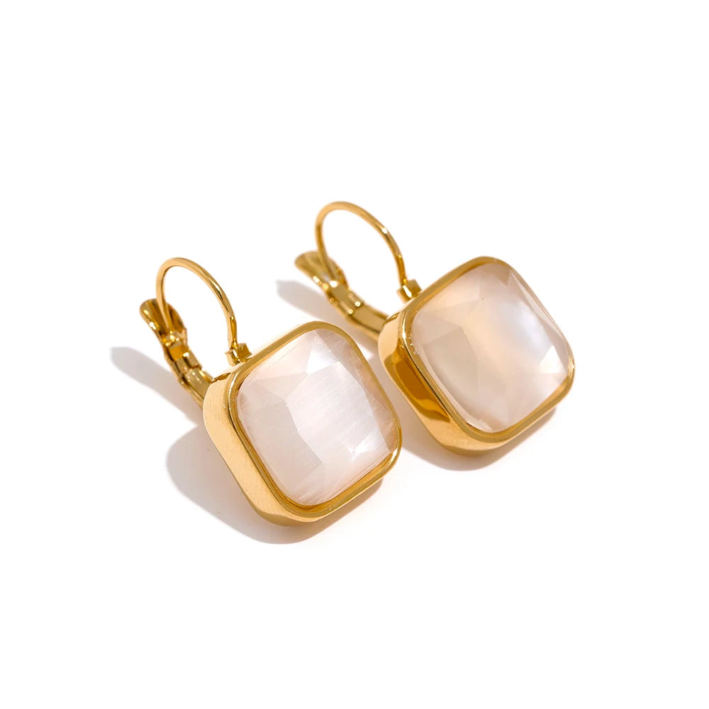 Cat’s eye Opal Earrings for Prosperity & Clarity