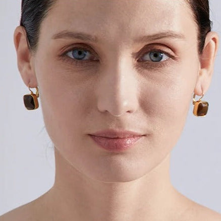 Cat’s eye Opal Earrings for Prosperity & Clarity