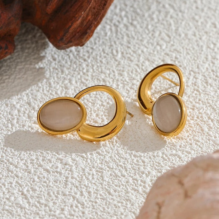 Cat's Eye Earrings for Abundance & Clarity
