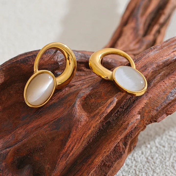 Cat's Eye Earrings for Abundance & Clarity