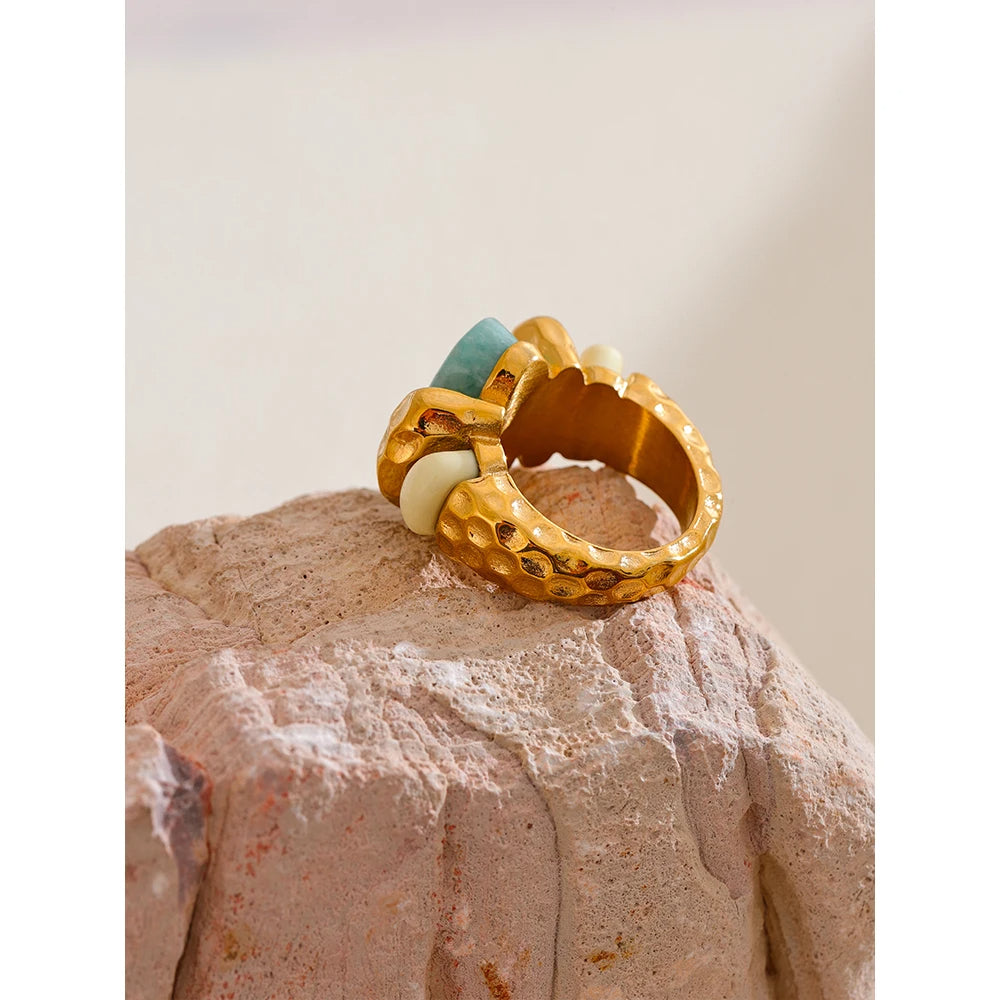 Amazonite "Tianhe" Ring for Communication & Confidence