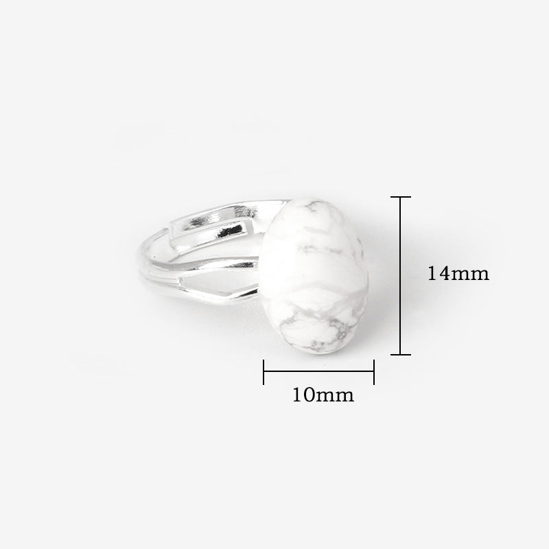 Howlite Adjustable Ring for Memory & Knowlege