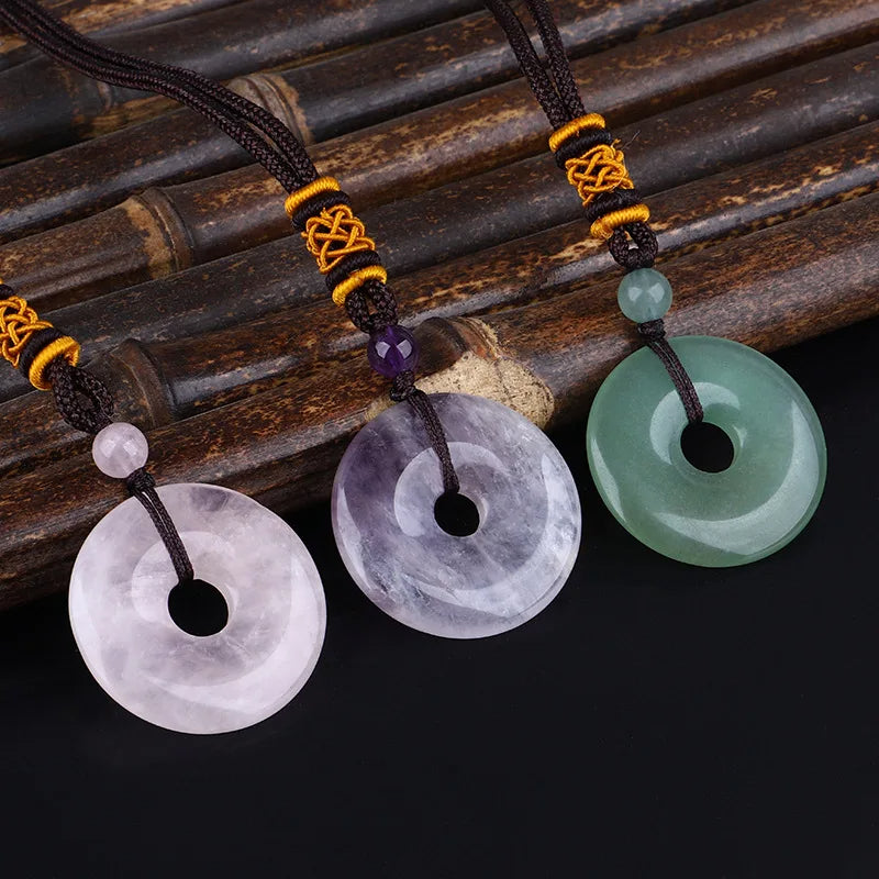 Aventurine Donut Pendant for Prosperity