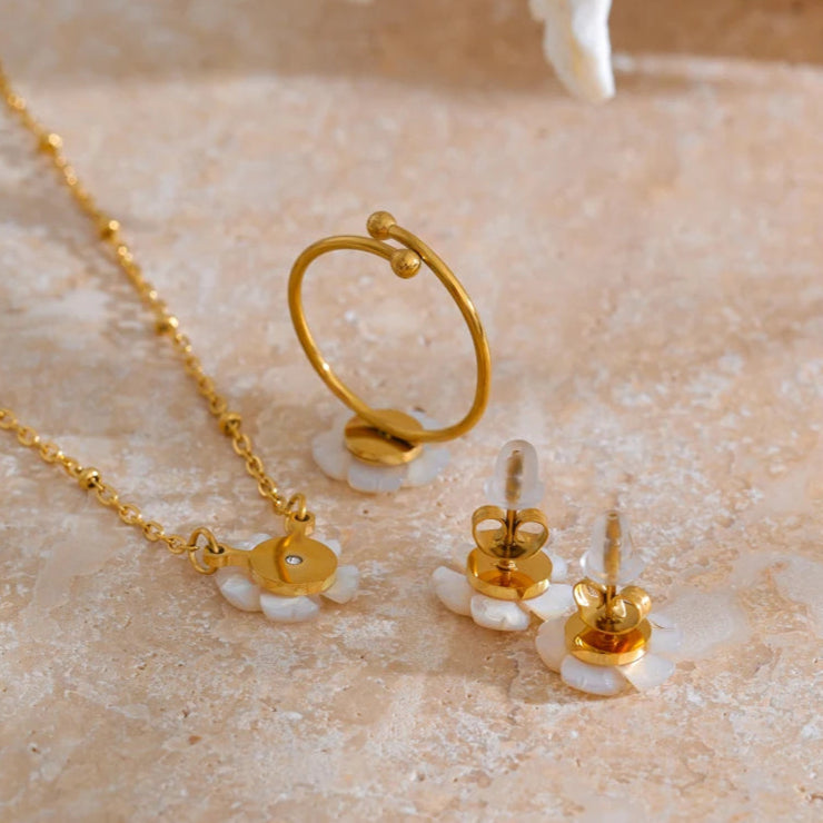 Daisy Earrings, Necklace  Set