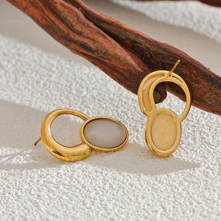 Cat's Eye Earrings for Abundance & Clarity