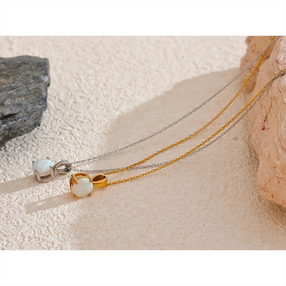 Opal Pendant Necklace for Balance & Creativity