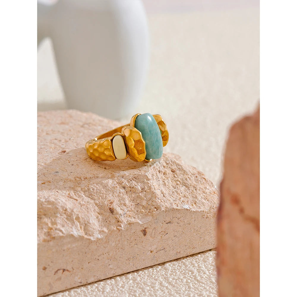 Amazonite "Tianhe" Ring for Communication & Confidence