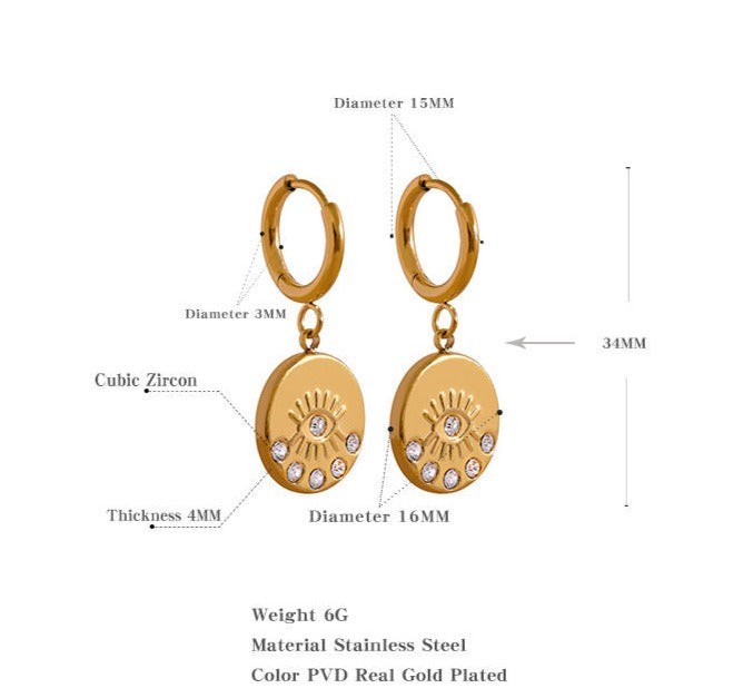 Evil Eye "Nazar" with Crystal Earrings