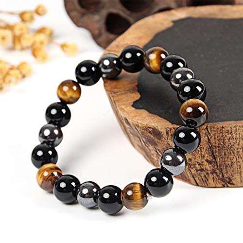 Tiger Eye, Black Onyx & Hematite - Tripple Protection Bracelet