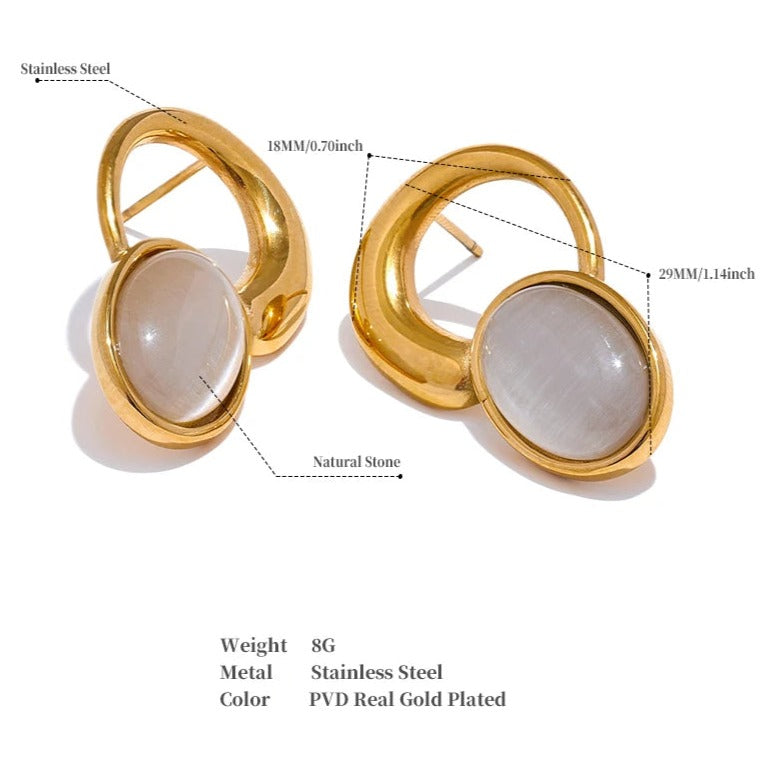 Cat's Eye Earrings for Abundance & Clarity