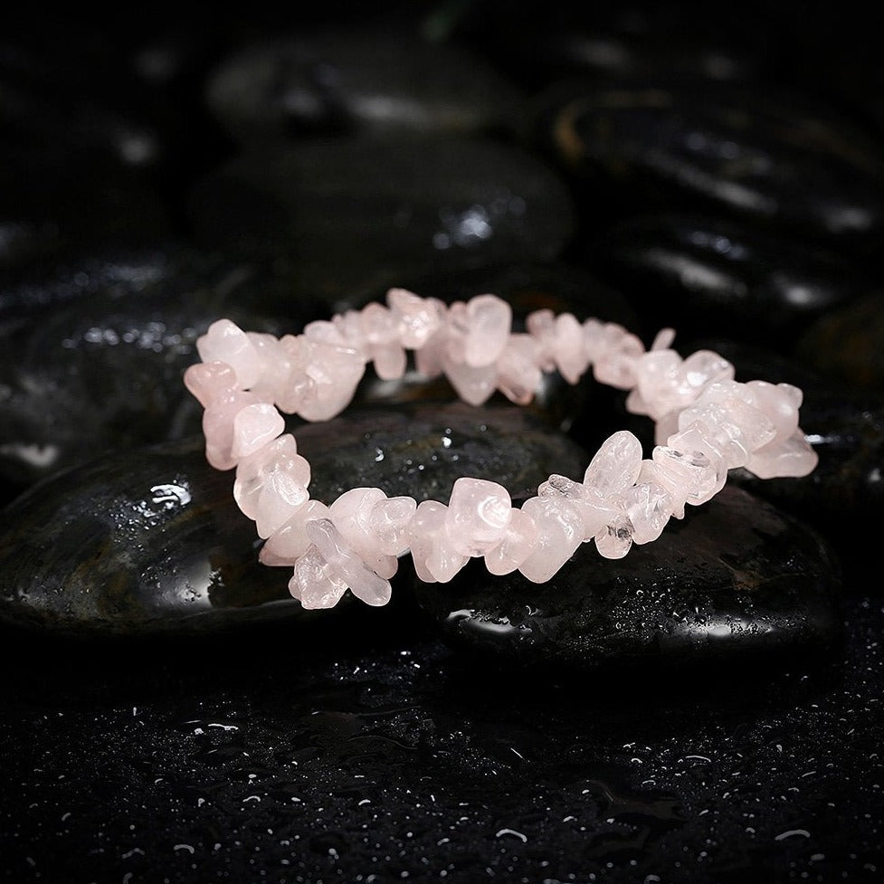 Rose Quartz Chip Bracelet for Love & Relationships