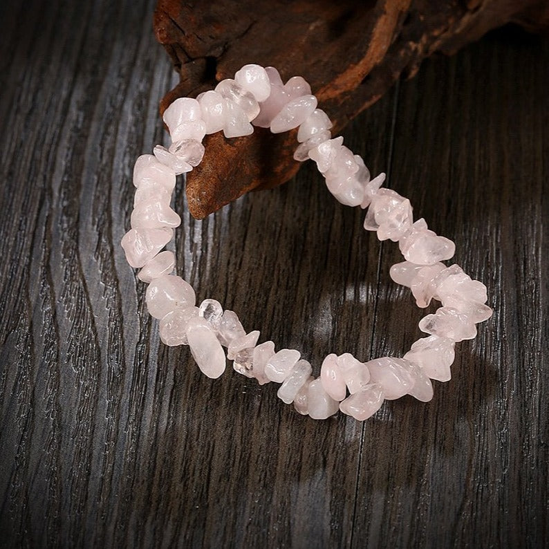 Rose Quartz Chip Bracelet for Love & Relationships