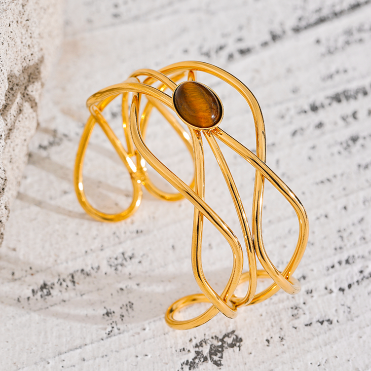 Tiger's Eye Bangle for Protection & Courage