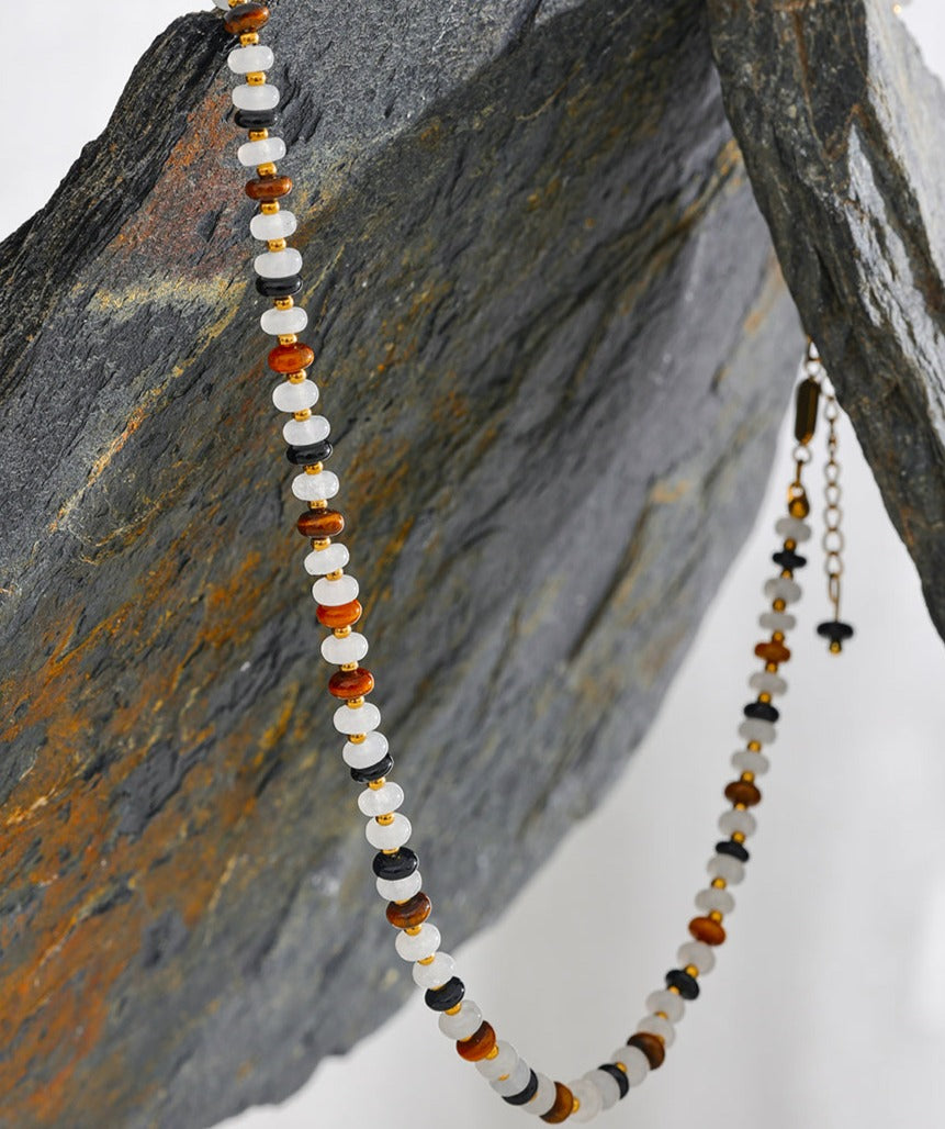 Agate (Hakik) & Tiger Eye Necklace for Prosperity & Abundance