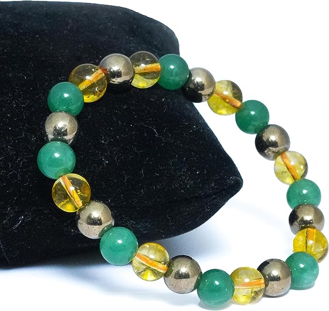 Aventurine, Pyrite & Citrine Bracelet for Abundance - Money Magnet
