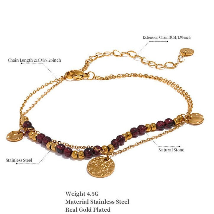 Garnet Bracelet Anklet for Passion & creativity