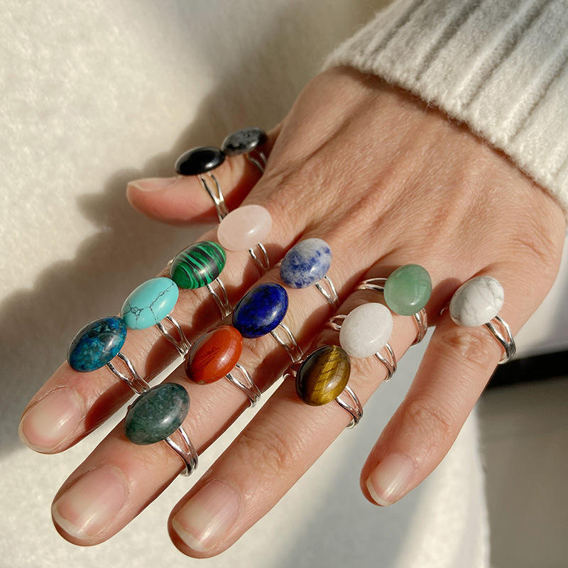 Green Agate (Aqeek) Adjustable Ring for Growth, Prosperity, Harmony