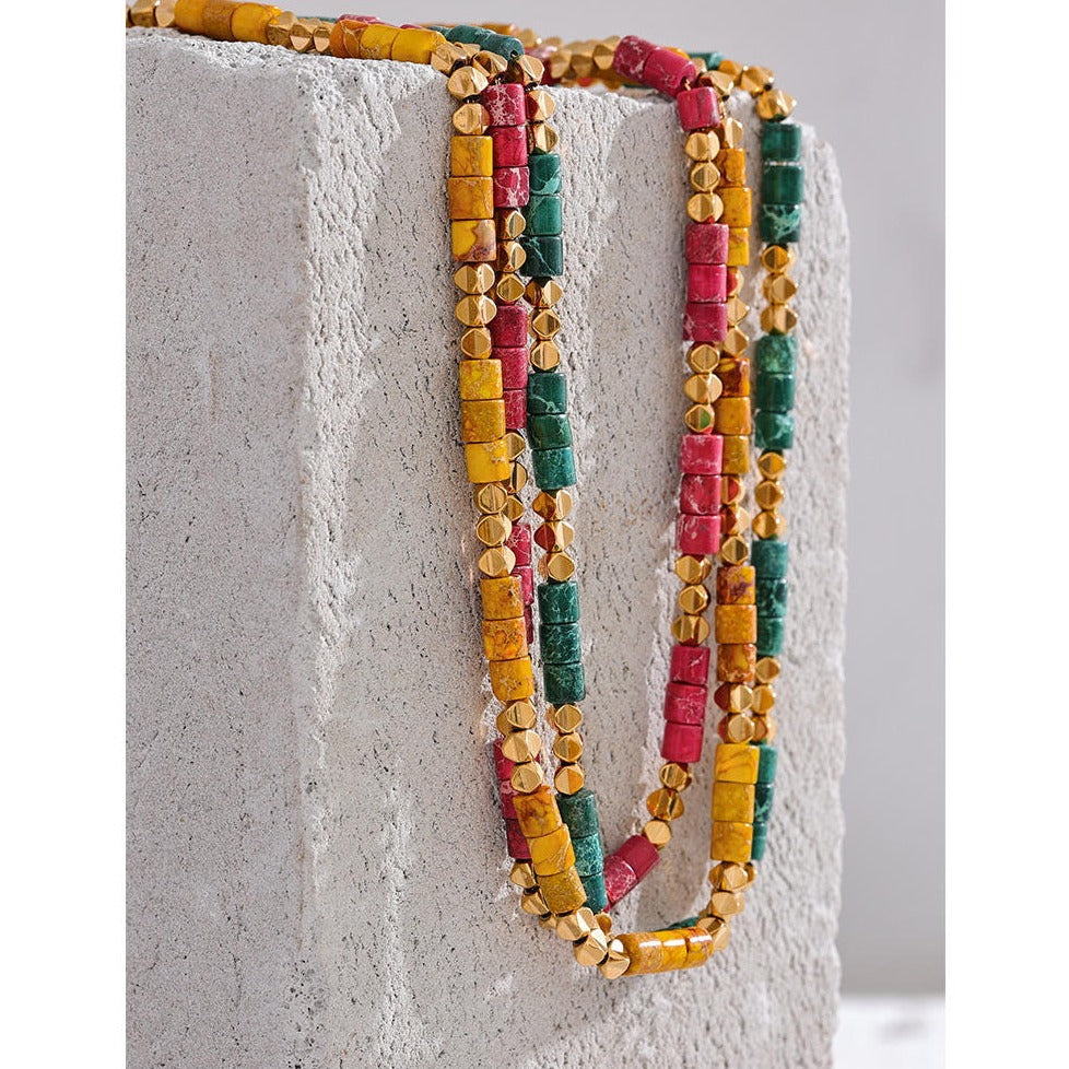 Red Emperor Stone Necklace for Strength & Protection