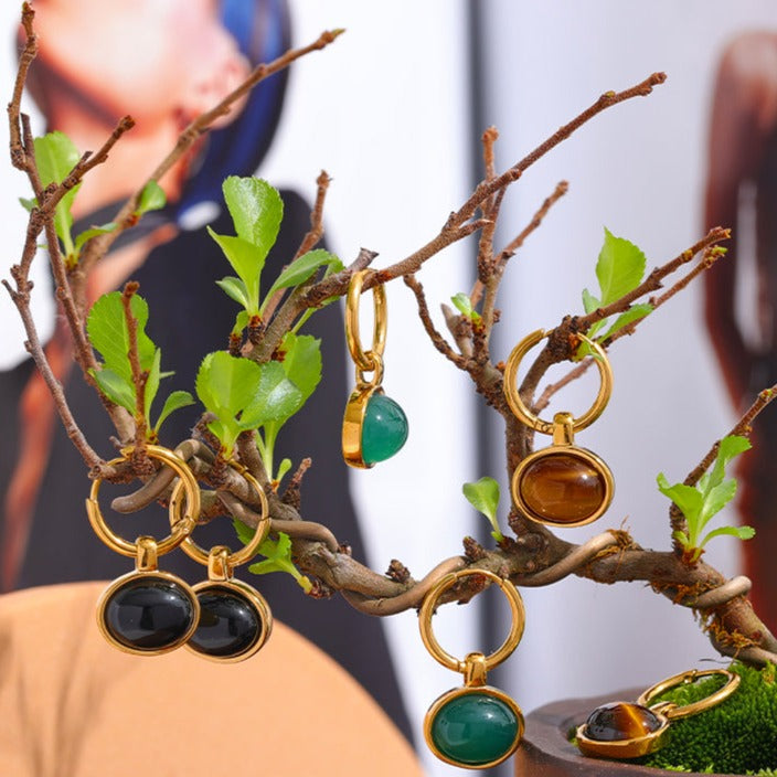 Tiger Eye Earrings for Protection & Confidence