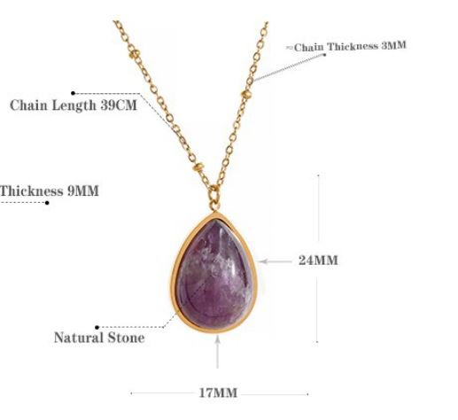 Amethyst Pendant Necklace for Healing & Growth