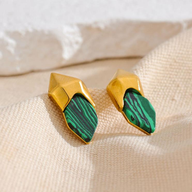 Malachite Earrings for Change & Transformation