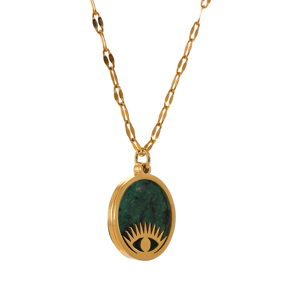 African Turquoise Evil Eye Nazar Necklace for Protection & Growth