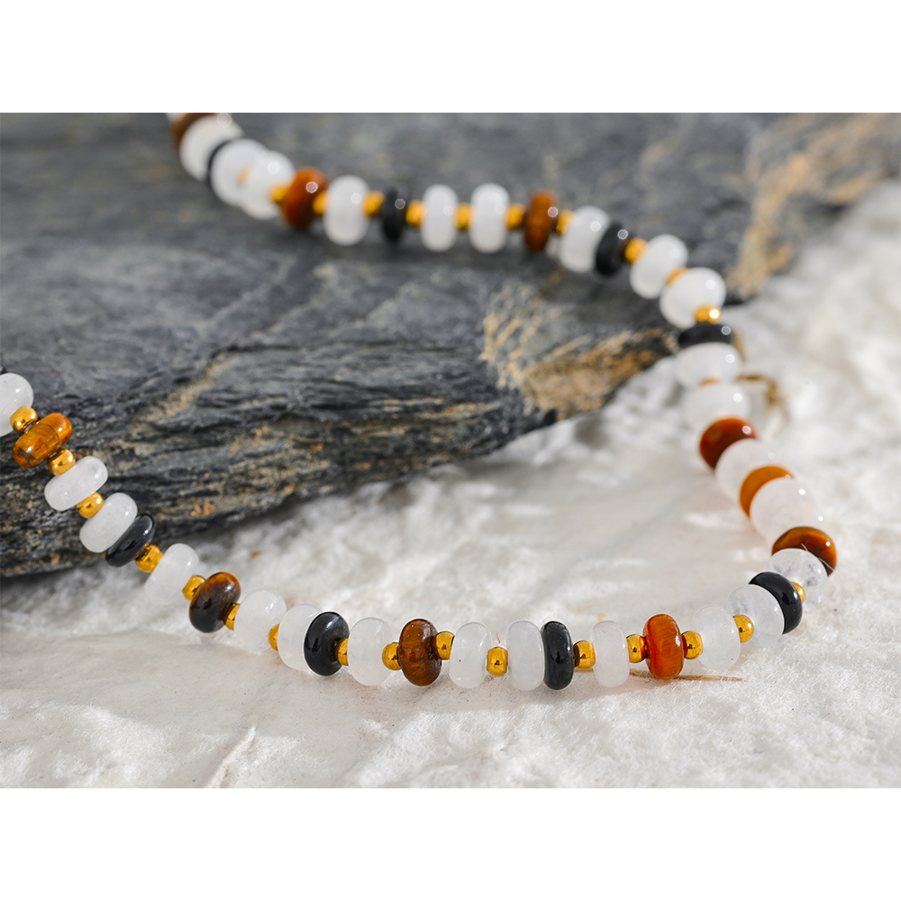 Agate (Hakik) & Tiger Eye Necklace for Prosperity & Abundance