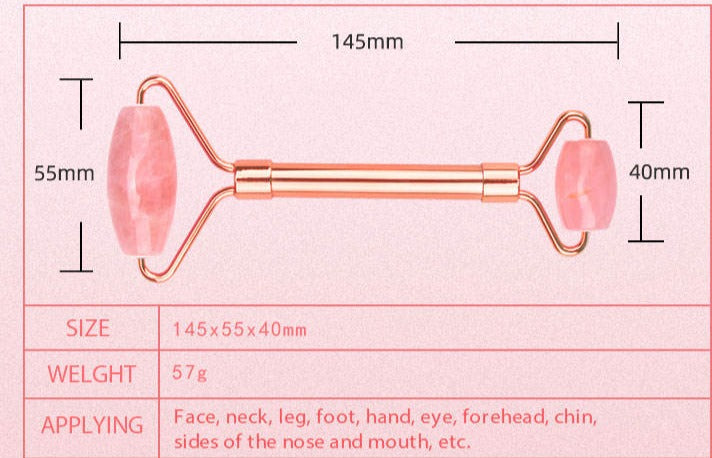 Rose Quartz Gua Sha Face Massager Roller