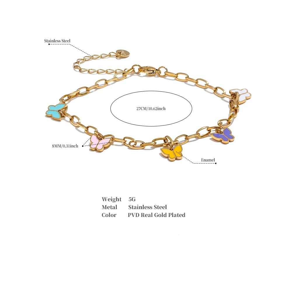 Butterfly Enamel Anklet