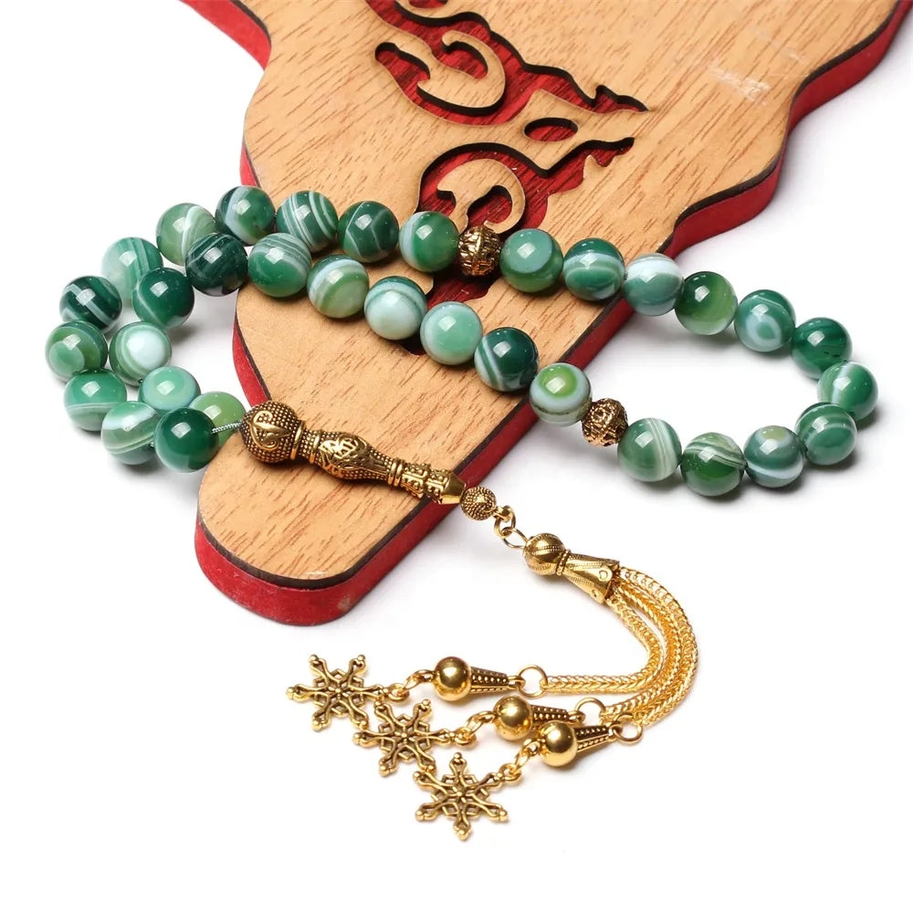 مسبحة عقيق أخضر (هاكيك)