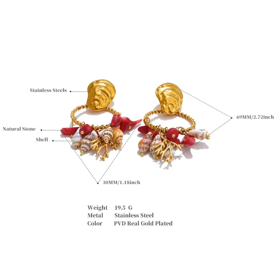 Agate & Shell Earrings for Prosperity