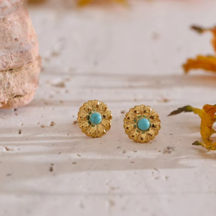 Turquoise  Earring & Necklace Set for Luck
