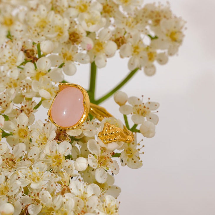 Rose Quartz S925 Silver Ring for Love & Relationships