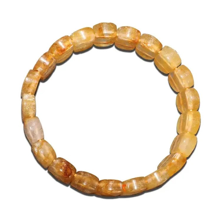 Citrine facetted oval band for wealth, positivity & manifestation