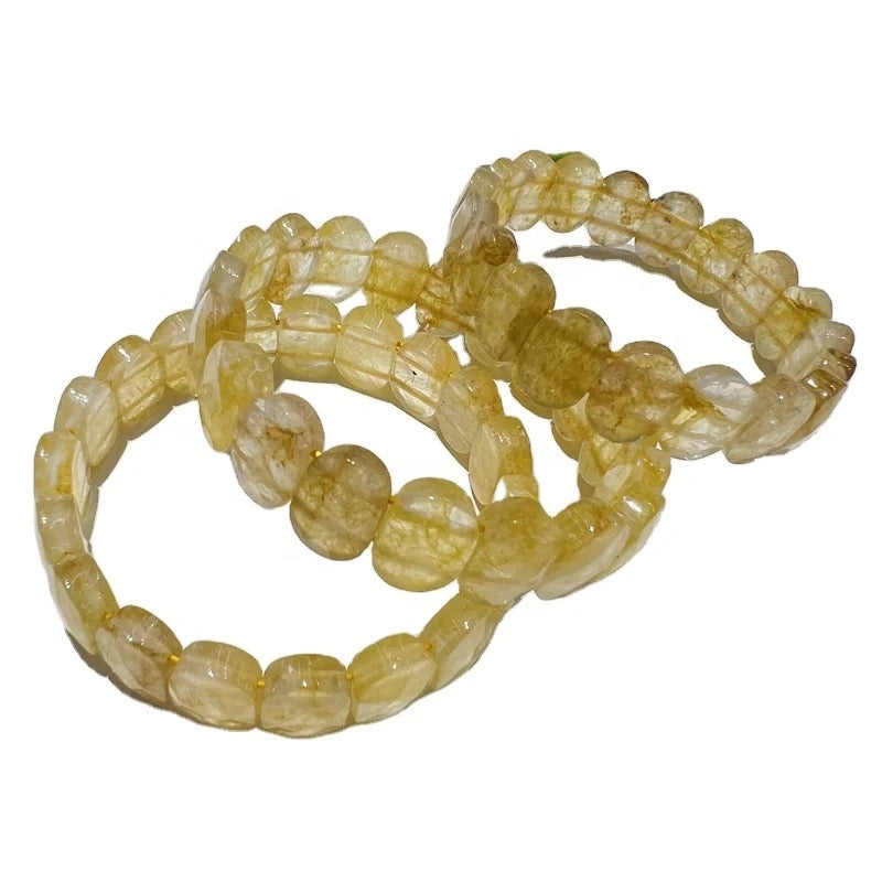 Citrine facetted oval band for wealth, positivity & manifestation