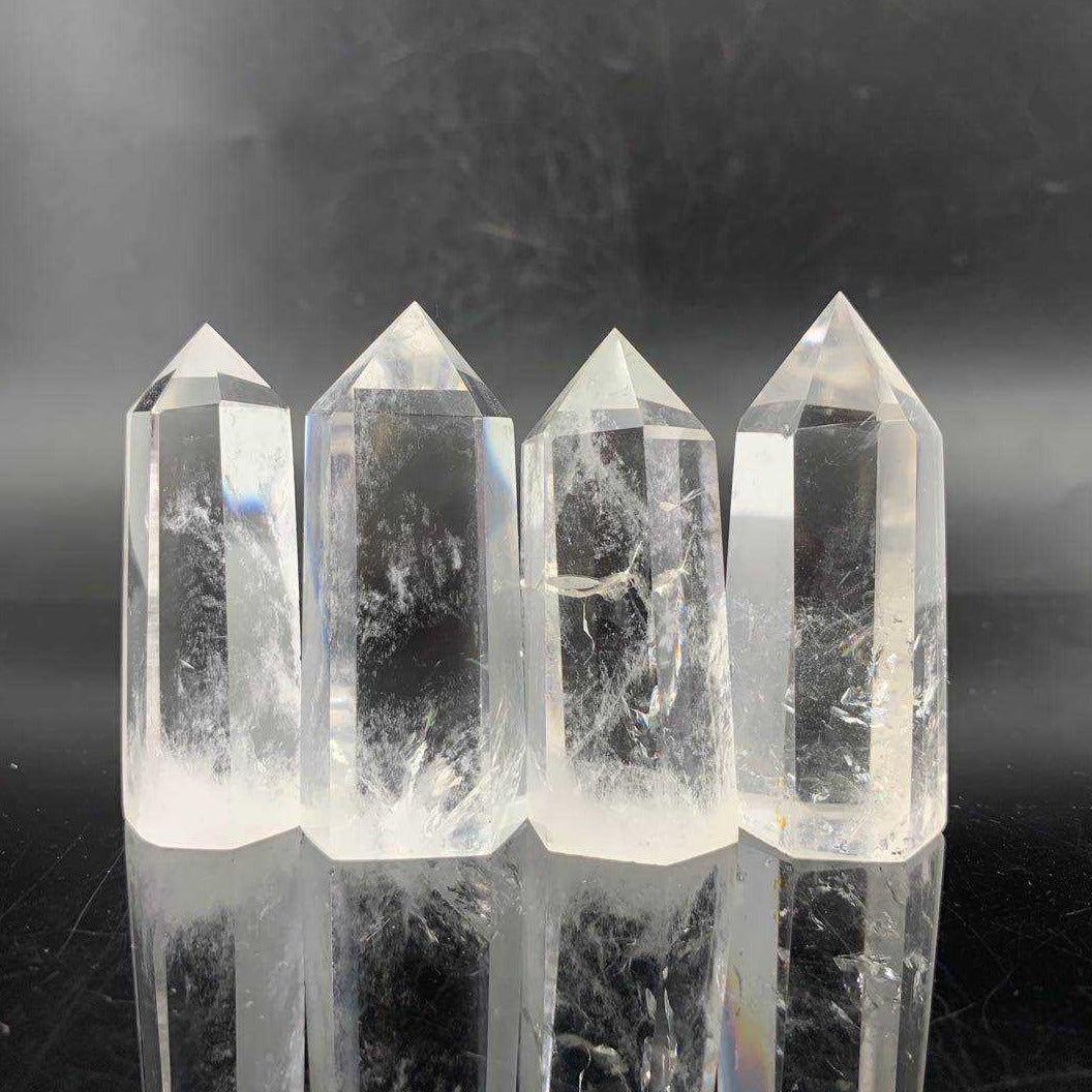 Clear Quartz (Sphatik) Hexagon Point Pencil - Manifestation & Clarity
