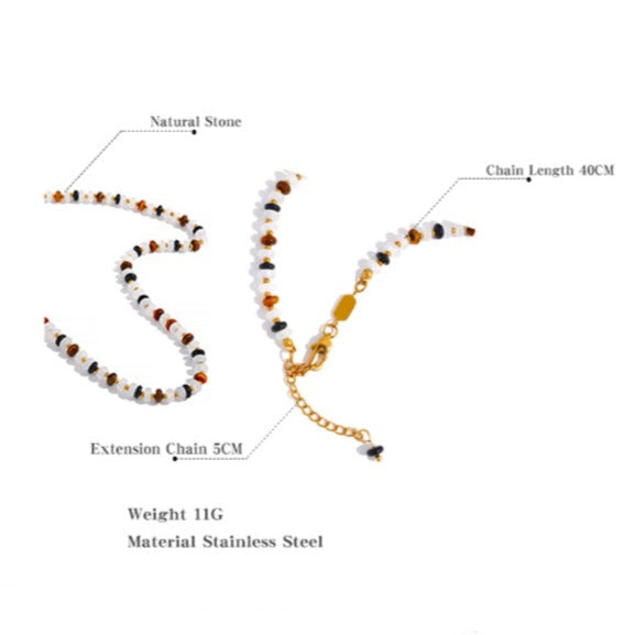 Agate (Hakik) & Tiger Eye Necklace for Prosperity & Abundance