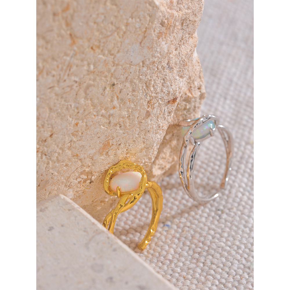 Opal S925 Sterling Silver Ring for Balance & Creativity