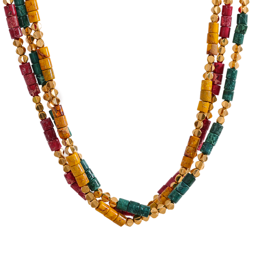Red Emperor Stone Necklace for Strength & Protection