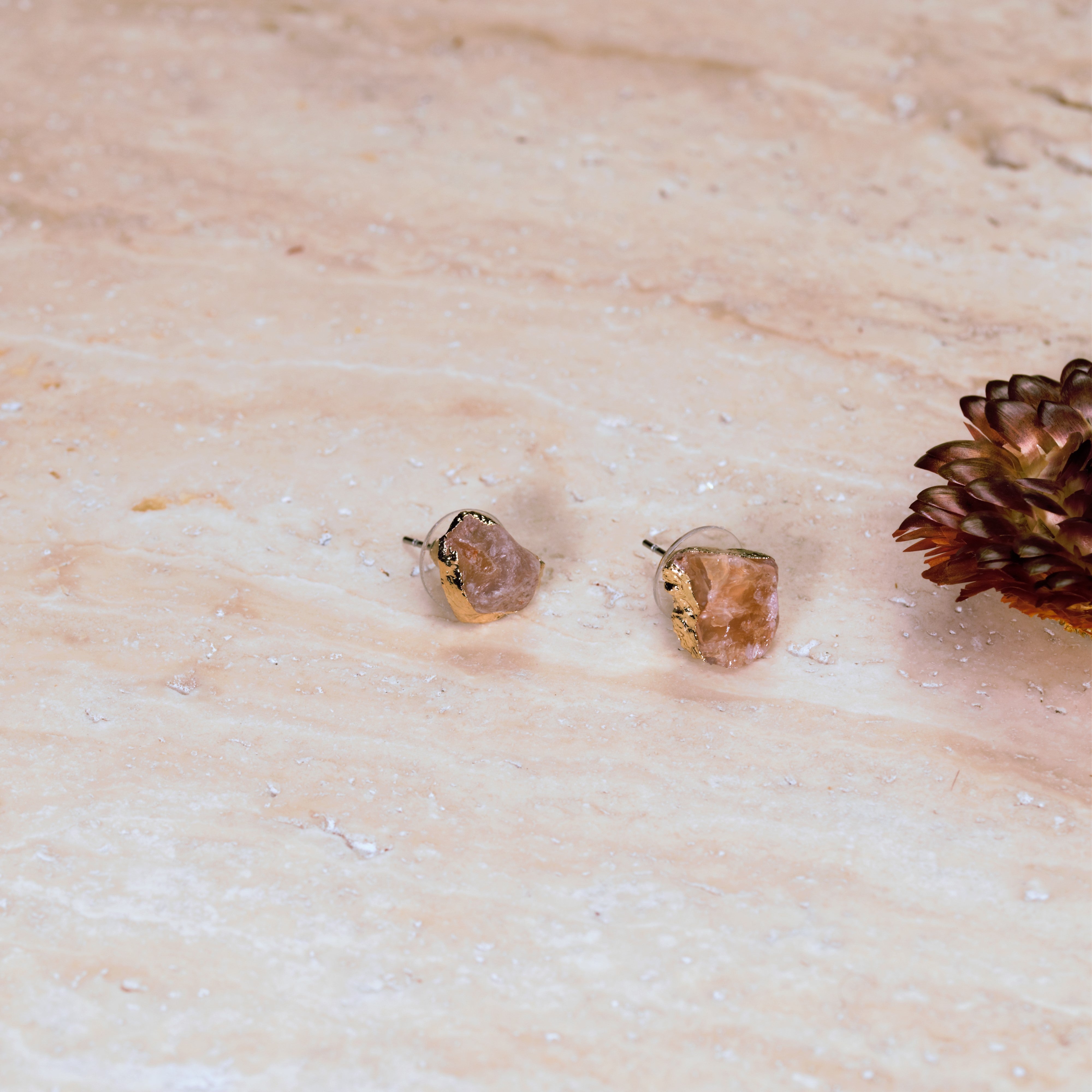 Red Agate (Hakik) Earrings in Stainless Steel for Abundance & Harmony