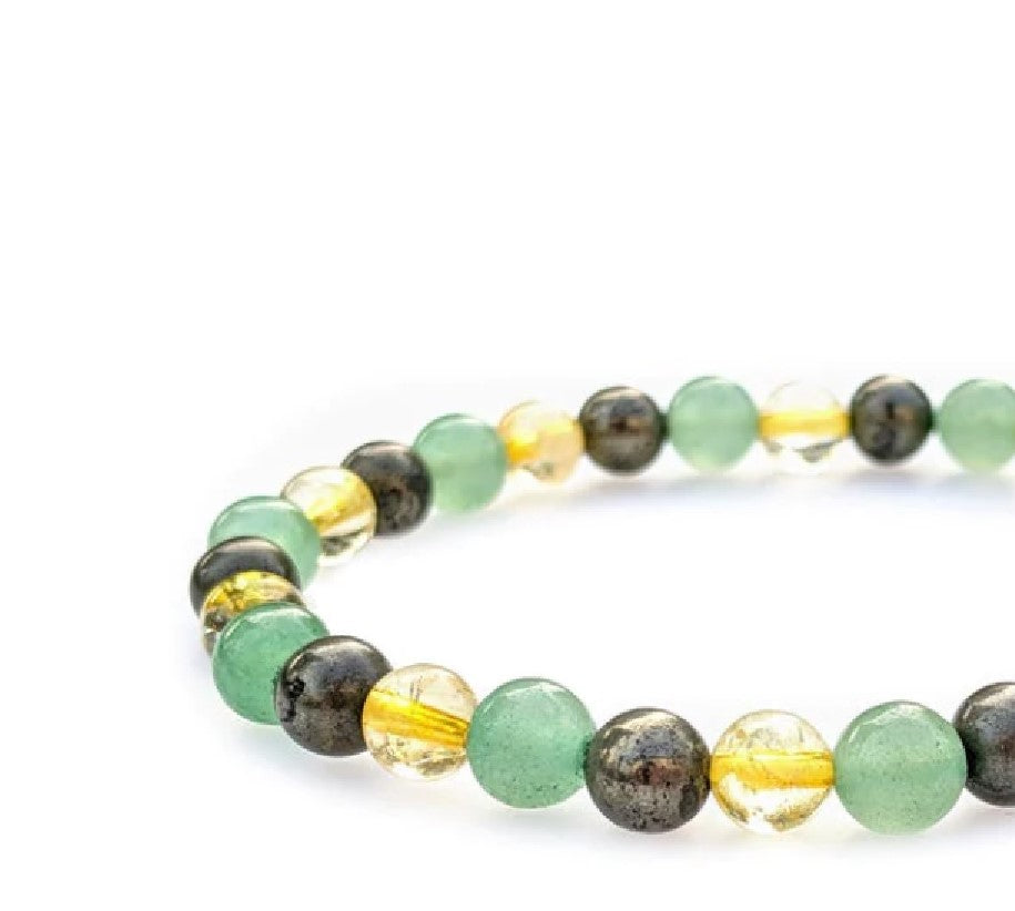 Aventurine, Pyrite & Citrine Bracelet for Abundance - Money Magnet