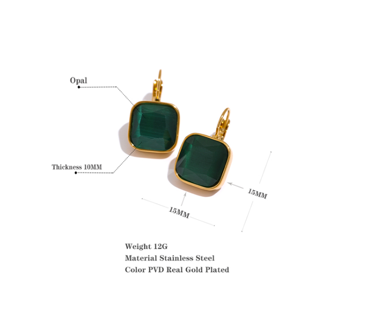 Cat’s eye Opal Earrings for Prosperity & Clarity