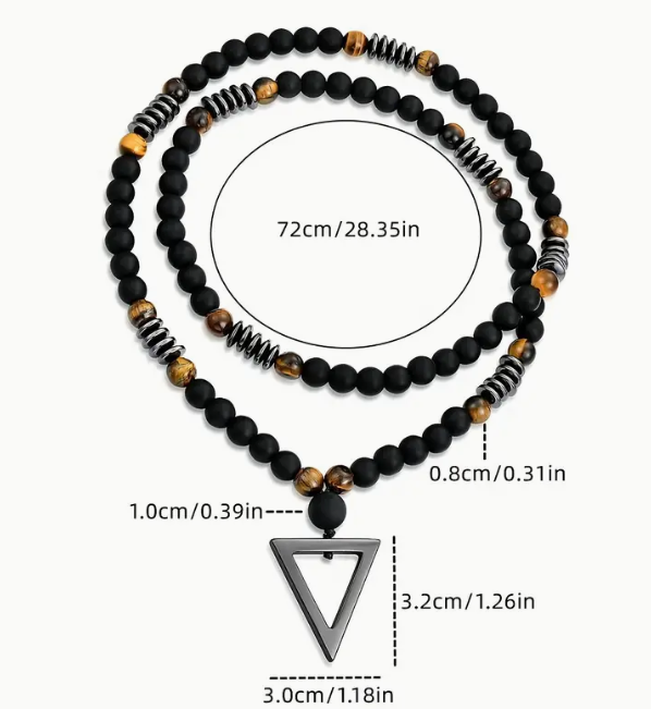 Tiger Eye, Black Agate & Hematite - Tripple Protection Necklace