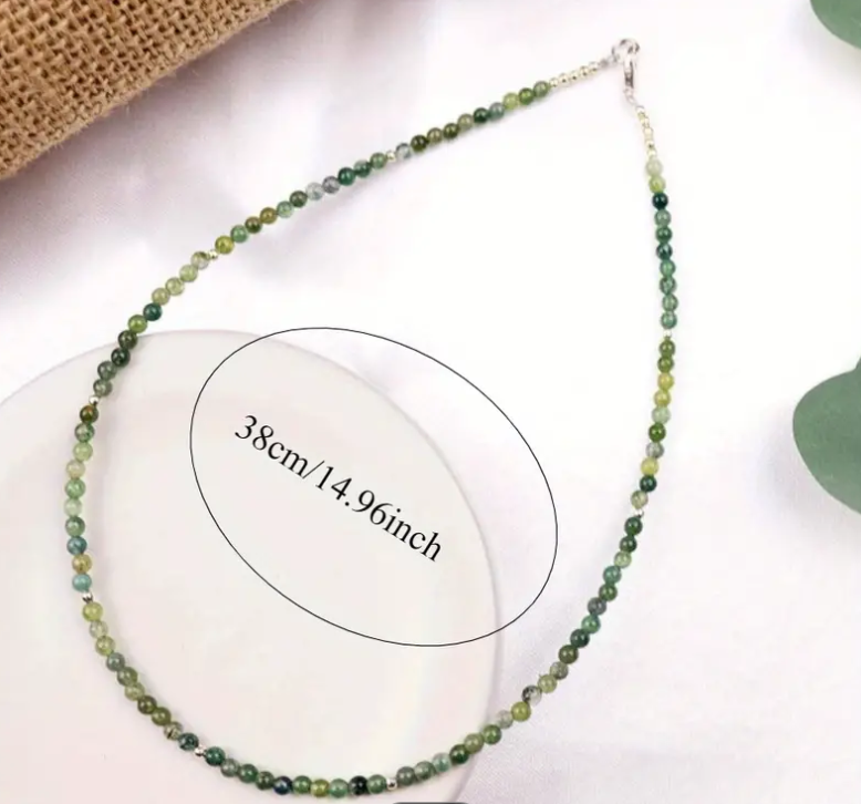 Green Agate Necklace for Growth & Prosperity