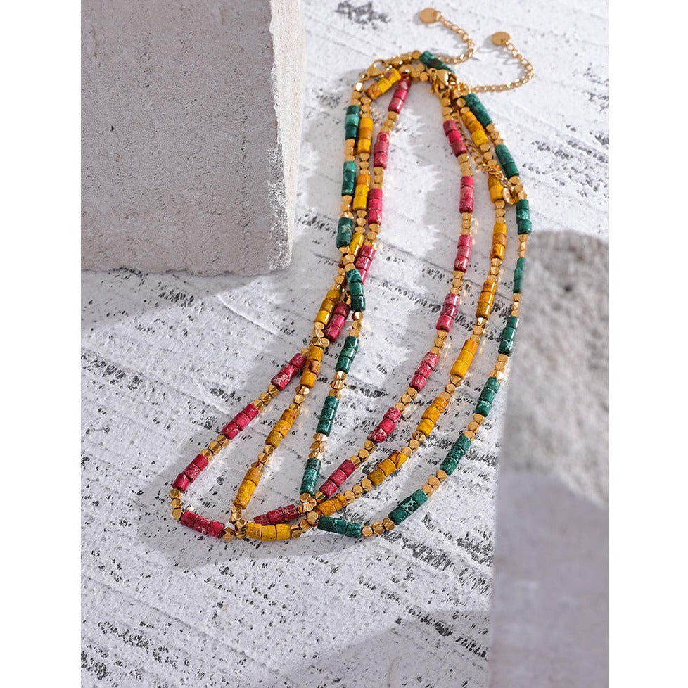 Red Emperor Stone Necklace for Strength & Protection