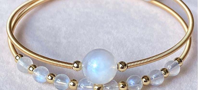 Moonstone Bangle for Growth & Balance