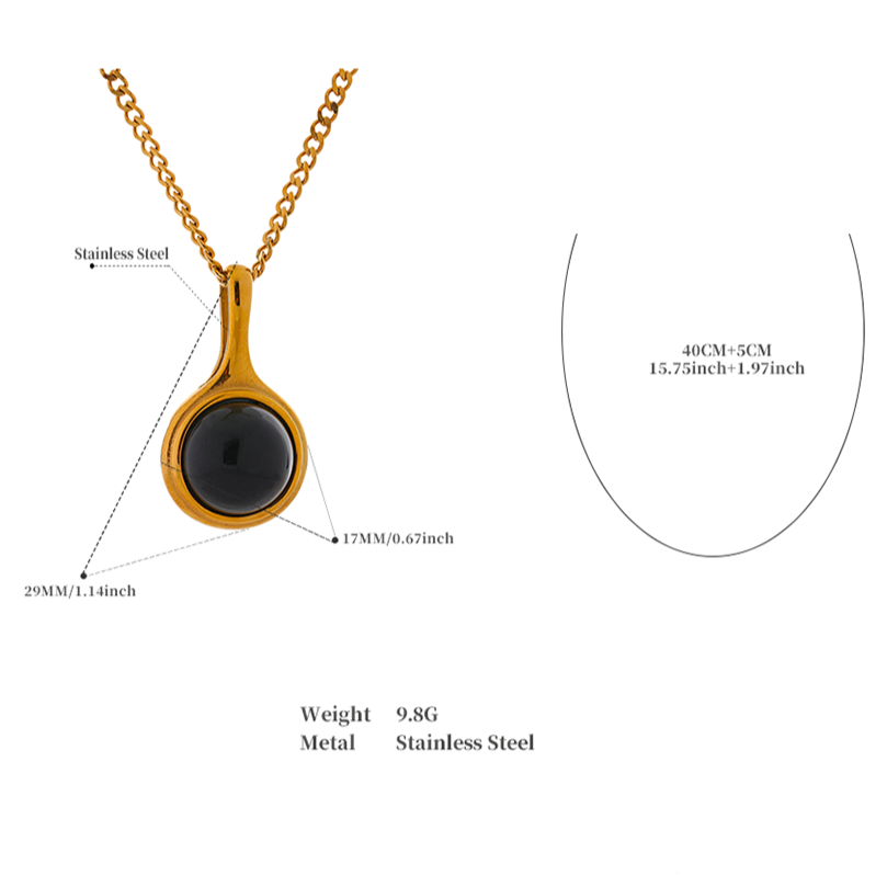 Black Obsidian Necklace for Self Growth & Protection
